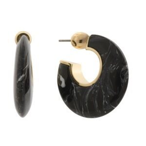 Gorjana Black and Gold Marble Hoop Earrings